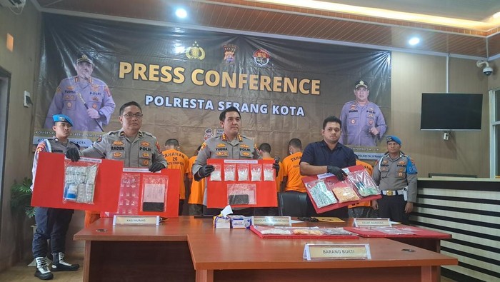 Polresta Serang Kota bongkar kasus peredaran narkoba (Arif/detikcom)