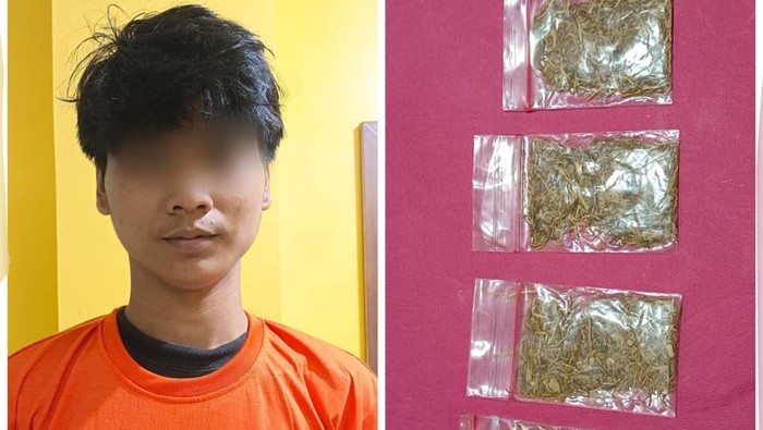 Seorang remaja berinisial MF (18) ditangkap polisi di Cengkareng, Jakbar, karena kedapatan membawa tembakau sintetis gorila. (dok. ist)