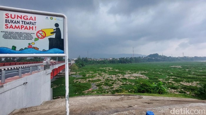 Sungai Citarum dipenuhi sampah dan eceng gondok