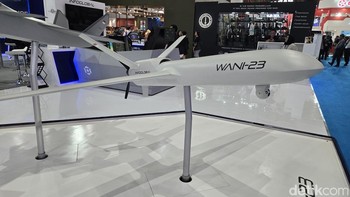 Kalau yang ini juga buatan dalam negeri. WANI-23 adalah drone patroli buatan Infoglobal dari Surabaya. Foto: Fitraya Ramadhanny/detikINET