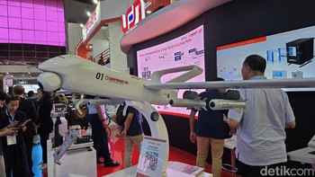 Ini adalah DID 3.11, UAV kelas taktis dar PT Len Industri, salah satu BUMN di bawah holding Defend ID. Foto: Fitraya Ramadhanny/detikINET
