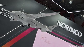 China North Industries Corporation (Norinco) dari China memamerkan drone kargo Sky Saker FX 6000C. Foto: Fitraya Ramadhanny/detikINET