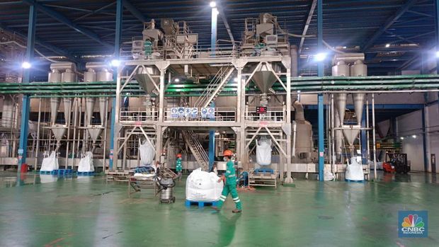Area Tambang, Smelter Feronikel dan HPAL Harita Nikel di Obi, Halmahera Selatan, Jumat (13/6/2025). (CNBC Indonesia/Pratama Guitarra)