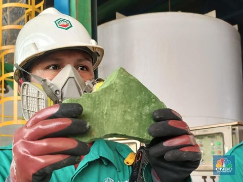 Area Tambang, Smelter Feronikel dan HPAL Harita Nikel di Obi, Halmahera Selatan, Jumat (13/6/2025). (CNBC Indonesia/Pratama Guitarra)