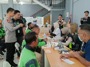 Bakti Kesehatan Gratis Polresta Malang Kota untuk Ratusan Driver Ojol