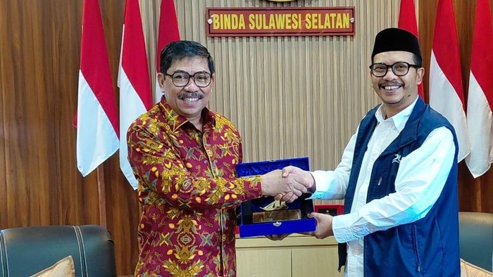 Pimpinan Wilayah Bulog Sulsel-Sulbar, Fahrurozi melakukan audiensi ke Kantor Badan Intelijen Negara Daerah Sulawesi Selatan (Binda Sulsel).