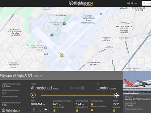Sedih, FlightRadar24 Sempat Rekam Air India 8 Menit Terakhir