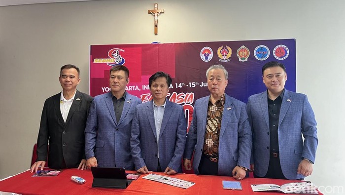 Jumpa pers Kejuaraan Asia Tenggara Hapkido 2025 di Kampus UAJY Jogja, Depok, Sleman, Jumat (13/6/2025).