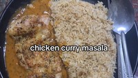 Kepiawaiannya dalam memasak terbukti dari hasil masakanny ini. Ia membuat chicken curry masala khas India. Foto: TikTok @zyaeyes