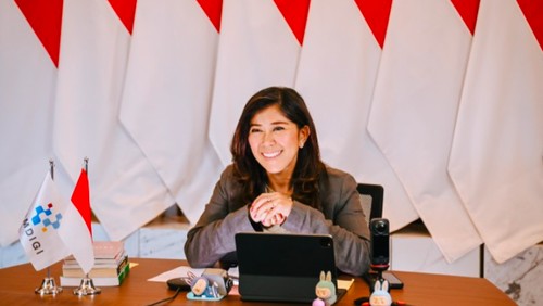 Menkomdigi Meutya Hafid Melakukan Teleconference Program Bakti Aksi