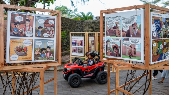 Pameran Komik & Foto Hidupkan Warisan Budaya di Hari Purbakala Sejumlah anak mengamati komik yang dipajang pada pameran warisan budaya di Kawasan Benteng Speelwijk, Kota Serang, Banten, Jumat (13/6/2025). Pameran foto dan komik yang diselenggarakan oleh Balai Pelestarian Kebudayaan (BPK) Wilayah VIII tersebut untuk memperingati hari purbakala ke-112 dengan menampilkan sebanyak 50 karya foto dan komik bertema Warisan Budaya. ANTARA FOTO/Muhammad Bagus Khoirunas/bar