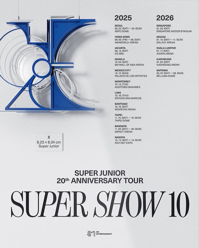 Super Junior Super Junior umumkan konser Super Show 10. Jakarta masuk lineup.