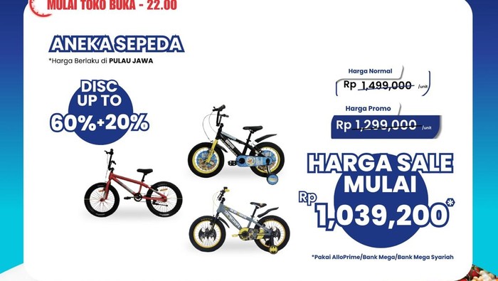 Banjir Diskon Transmart Full Day Sale, Aneka Sepeda Banting Harga!