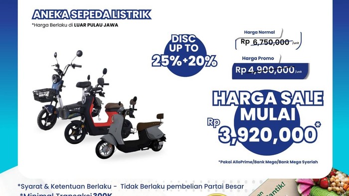 Beli Sepeda Listrik Diskon Rp 2,7 Juta, Buruan ke Transmart!