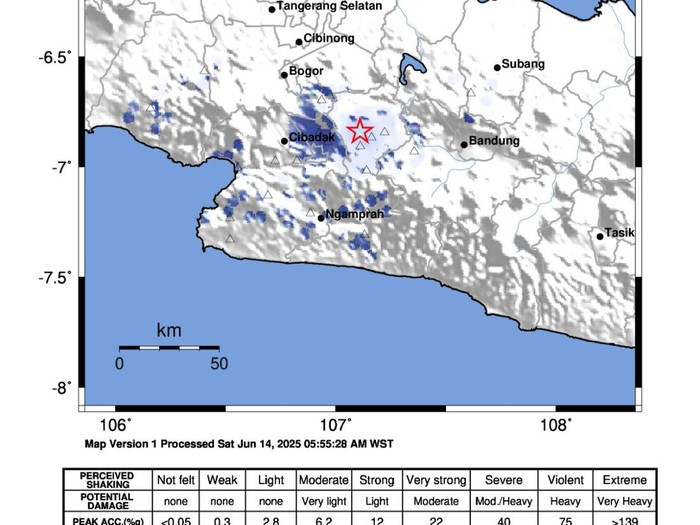 Informasi gempa bumi di Cianjur.