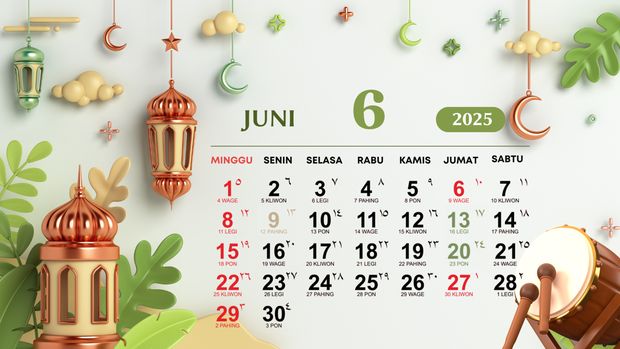 Kalender Hijriah Juni 2025.