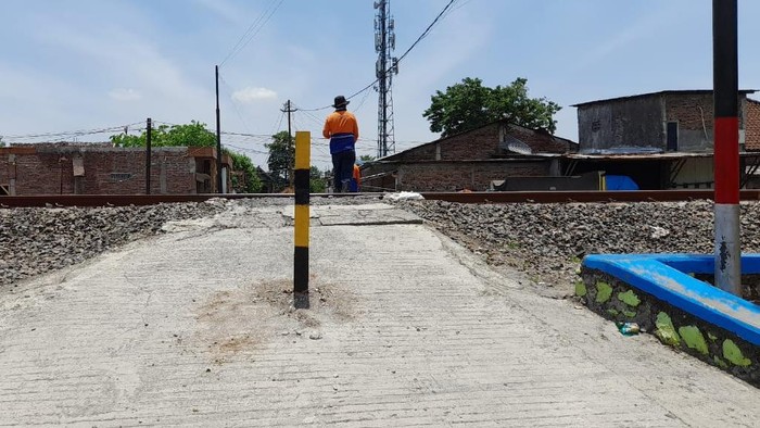 Lokasi kecelakaan tiga anak dan kereta di Mranggen Demak.