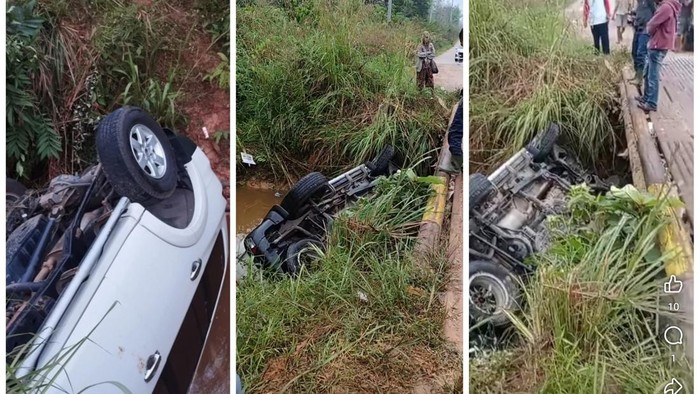 Pajero di Musi Rawas masuk sungai akibat sopir mengantuk