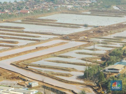 Sedimen Pound milik Harita Nikel di Obi, Halmahera Selatan. (CNBC Indonesia/Pratama Guitarra)