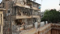 Iran melancarkan serangan ke Kota Bat Yam, Israel. Kota ini berada di wilayah tengah Israel. (Jack Guez/AFP)