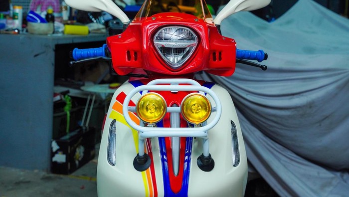 Modifikasi Yamaha Grand Filano aliran vintage rally Modifikasi Yamaha Grand Filano aliran vintage rally