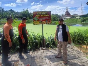 Heboh Buaya Muara Muncul di Waduk Manukan Surabaya