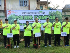 Potret Fun Run 7,9K Polres Bengkalis hingga Kampar Gelorakan Tanam Pohon