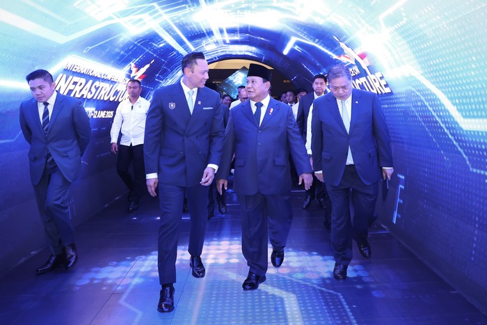 Presiden Republik Indonesia Prabowo Subianto saat penutupan International Conference on Infrastructure (ICI) 2025 di Jakarta.