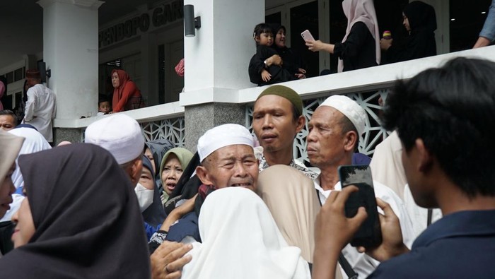 Suasana kedatangan jemaah haji di Garut.