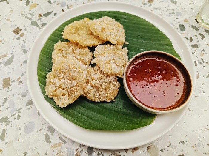 Cireng is a typical Indonesian snack. Made from tapioca flour served with sauce.