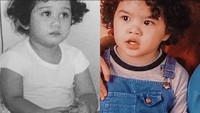 Foto Tissa Biani (kiri) dan Dul Jaelani (kanan) kecil. Aku dan @duljaelani kecil..., tulis Tissa Biani. Foto: dok. Instagram Tissa Biani