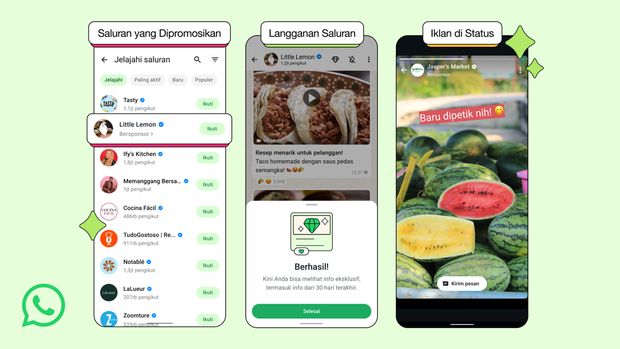 Fitur baru muncul di WhatsApp Channel dan Status WhatsApp.