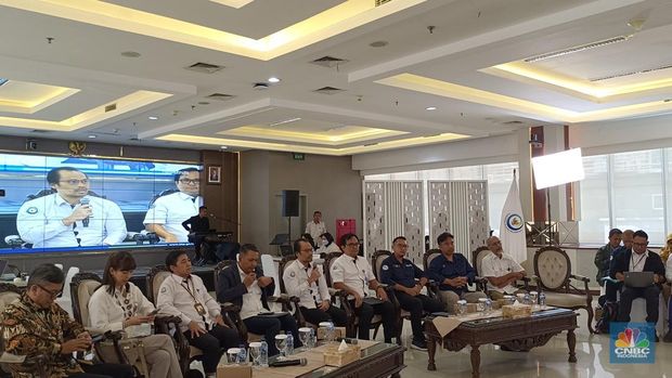 forum Morning Sea yang diselenggarakan langsung di Auditorium Tuna Kementerian Kelautan dan Perikanan (KKP) Jakarta, Senin (16/6/2025). (CNBC Indonesia/Martyasari Rizky)