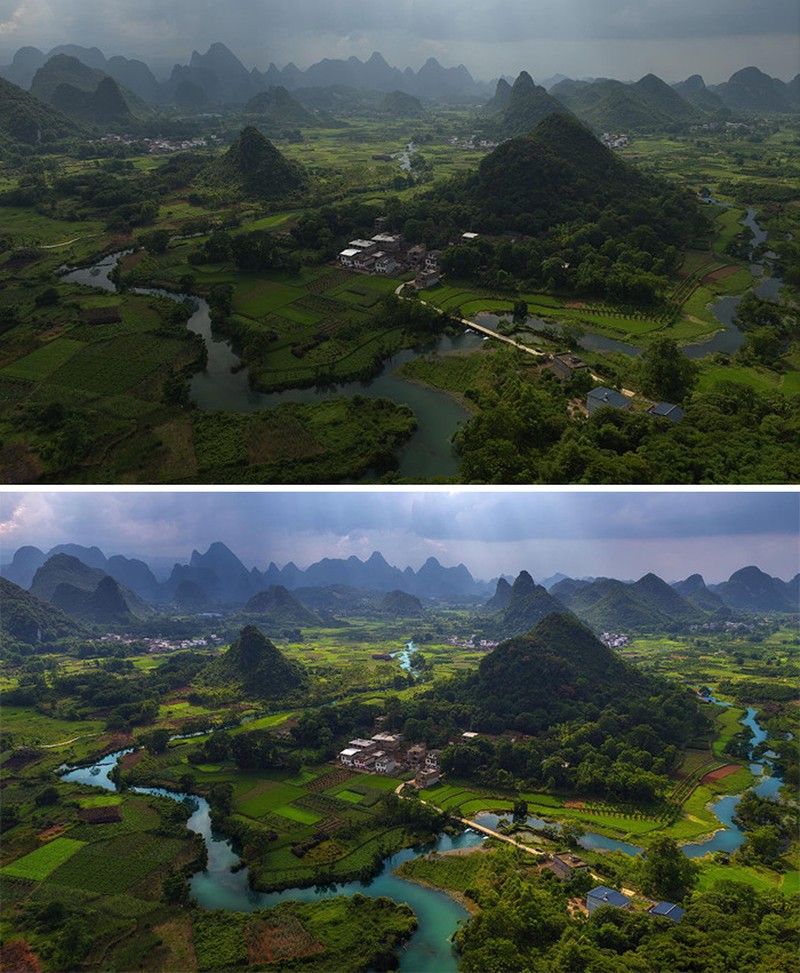 Foto Sebelum vs Sesudah Edit Photoshop