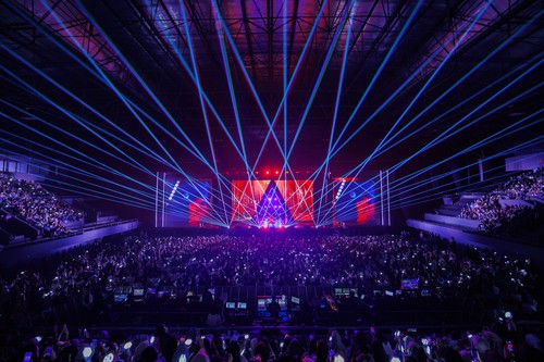 Kai EXO di konser KAION Jakarta, Tennis Indoor Senayan, Sabtu (14/6/2025).