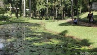 Spanduk berisi larangan berbuat asusila tampak mencolok di beberapa titik taman.