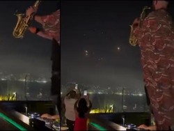 Viral Pesta di Atap Lebanon saat Rudal Israel-Iran Hujani Langit