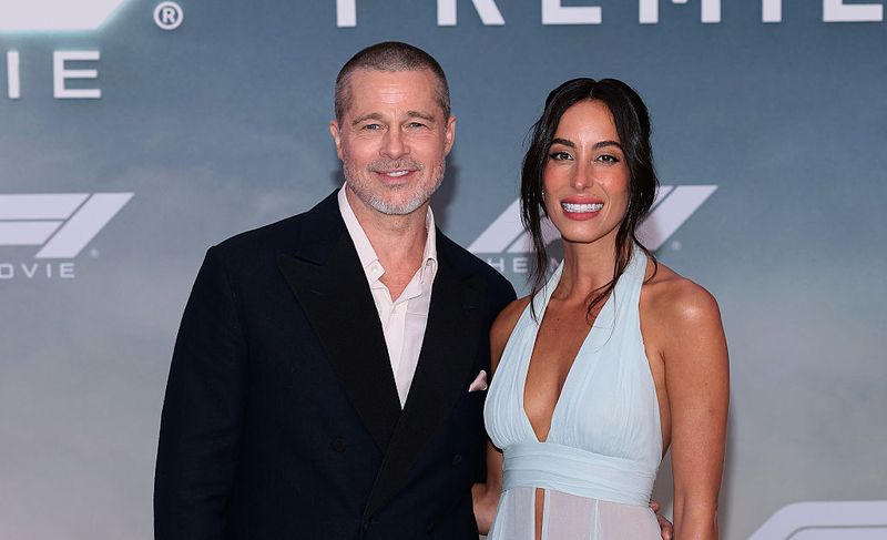 NEW YORK, NEW YORK - JUNE 16: Brad Pitt and Ines de Ramon attend the Apple Original Films & Warner Bros. Pictures 