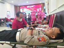 Donor Darah Semarakkan Perayaan HUT Bhayangkara ke-79 di Polres Ponorogo