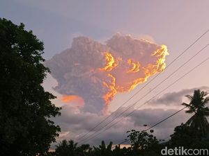 Jalan dan Halaman Rumah Tertutup Abu-Kerikil, Warga Lereng Lewotobi Ngungsi