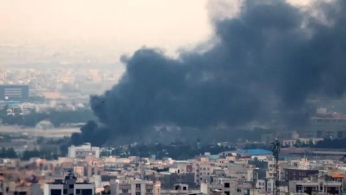 Smoke from an explosion in southwest Tehran billows, amid Israeli attacks on Iran, on June 16, 2025. (AFP)