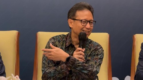 Menkes Budi Gunadi Sadikin saat jumpa pers di sela forum Aliansi Pemimpin Malaria Asia Pasifik (APLMA) ke-9 2025, Nusa Dua, Badung, Bali, Selasa (17/6/2025). (I Nyoman Adhisthaya Sawitra/detikBali)