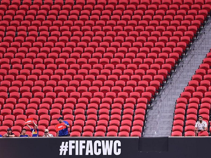 ATLANTA, GEORGIA - JUNE 16: Fans look on from an almost empty section of seats during the FIFA Club World Cup 2025 group D match between Chelsea FC and Los Angeles Football Club at Mercedes-Benz Stadium on June 16, 2025 in Atlanta, United States. (Photo by Robbie Jay Barratt - AMA/Getty Images)