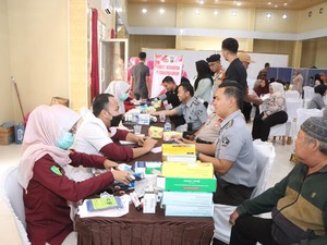 Polres Banyuasin Gelar Bhakti Kesehatan Sambut Hari Bhayangkara ke-79