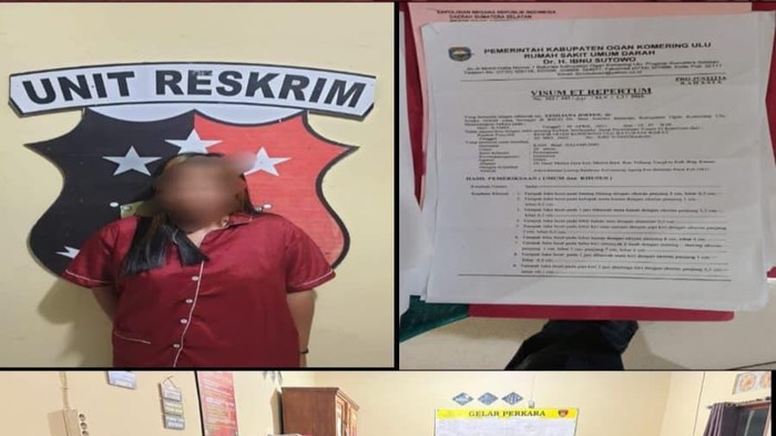 Saat pelaku dibawa ke Mapolsek Baturaja Barat guna penyidikan lebih lanjut