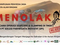 Pelaku Wisata Tolak Rencana Pengoperasian Seaplane dan Glamping di Rinjani