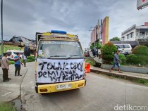 Protes RUU ODOL, Sopir Truk Demo di Soreang Bandung