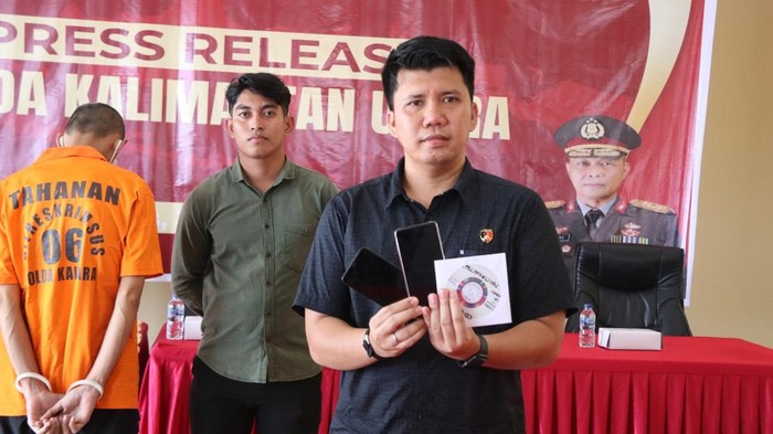 Press release kasus pornografi anak di Mako Polda Kalimantan Utara.