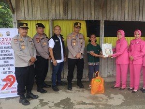 Polres Kuansing Anjangsana ke Purnawirawan di Momen HUT Bhayangkara ke-79