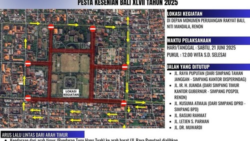 Rekayasa lalin saat PKB 2025. (Dishub Denpasar)